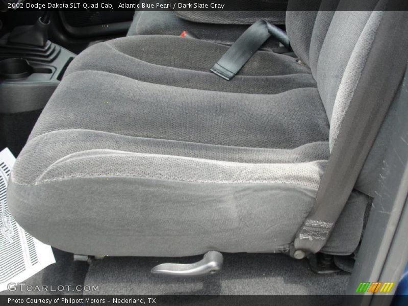 Atlantic Blue Pearl / Dark Slate Gray 2002 Dodge Dakota SLT Quad Cab