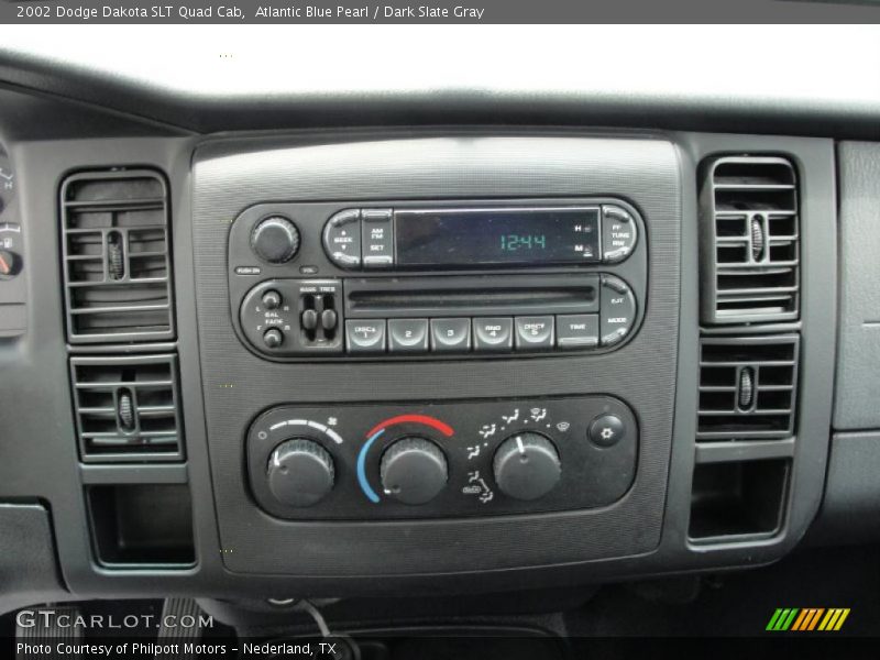 Atlantic Blue Pearl / Dark Slate Gray 2002 Dodge Dakota SLT Quad Cab