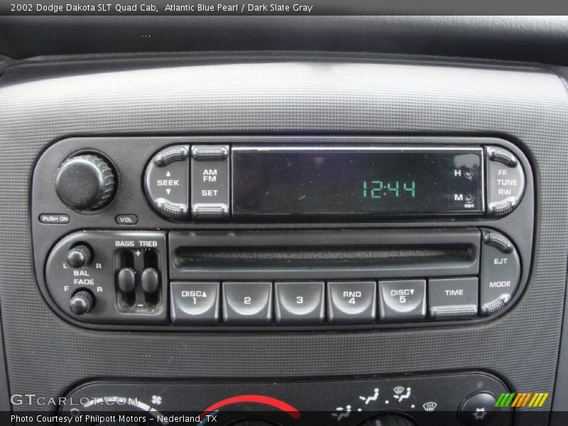 Atlantic Blue Pearl / Dark Slate Gray 2002 Dodge Dakota SLT Quad Cab