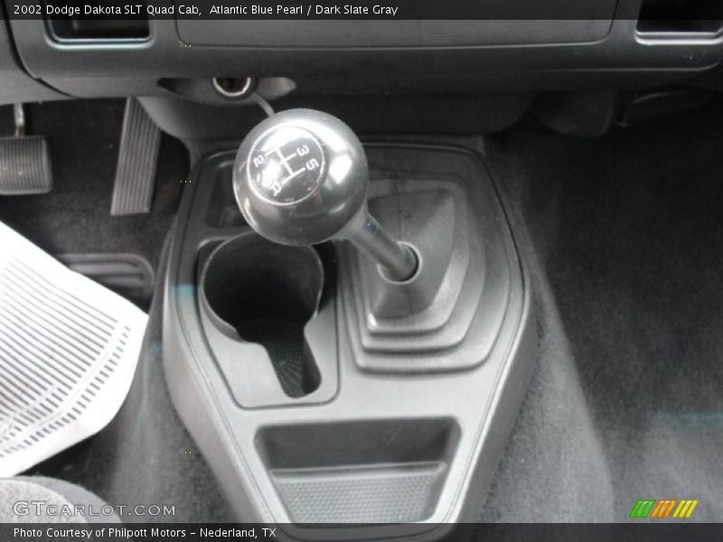 Atlantic Blue Pearl / Dark Slate Gray 2002 Dodge Dakota SLT Quad Cab