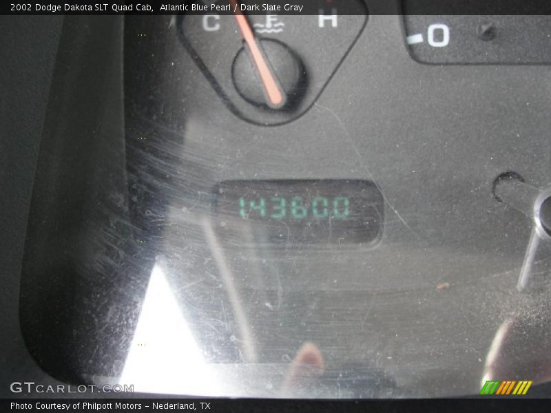 Atlantic Blue Pearl / Dark Slate Gray 2002 Dodge Dakota SLT Quad Cab