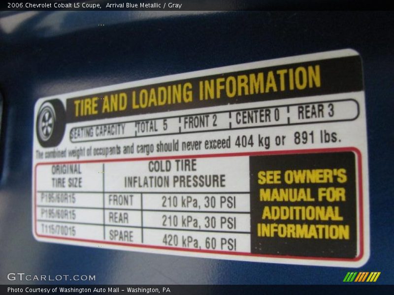 Arrival Blue Metallic / Gray 2006 Chevrolet Cobalt LS Coupe
