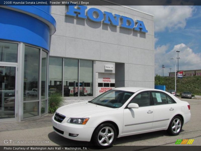 Powder White Pearl / Beige 2008 Hyundai Sonata Limited