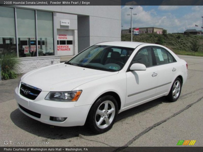Powder White Pearl / Beige 2008 Hyundai Sonata Limited