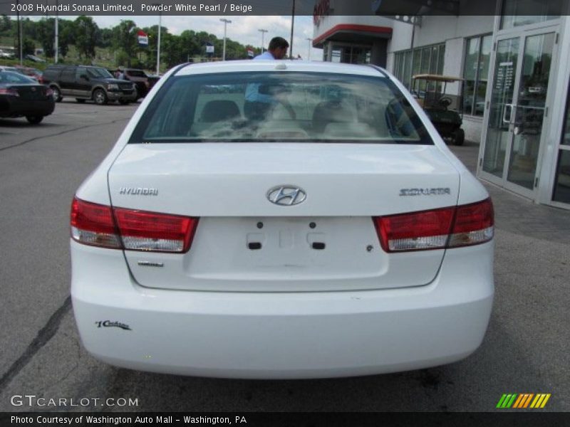 Powder White Pearl / Beige 2008 Hyundai Sonata Limited
