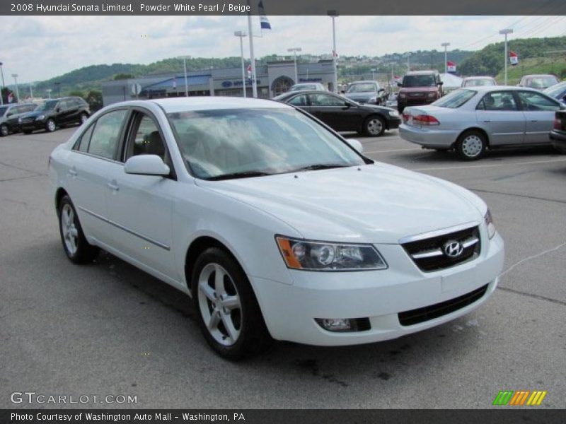 Powder White Pearl / Beige 2008 Hyundai Sonata Limited