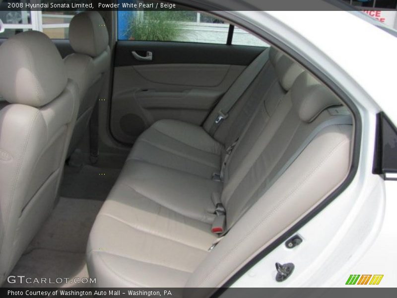 Powder White Pearl / Beige 2008 Hyundai Sonata Limited