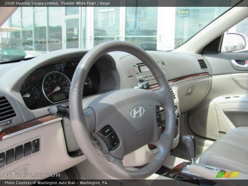 Powder White Pearl / Beige 2008 Hyundai Sonata Limited