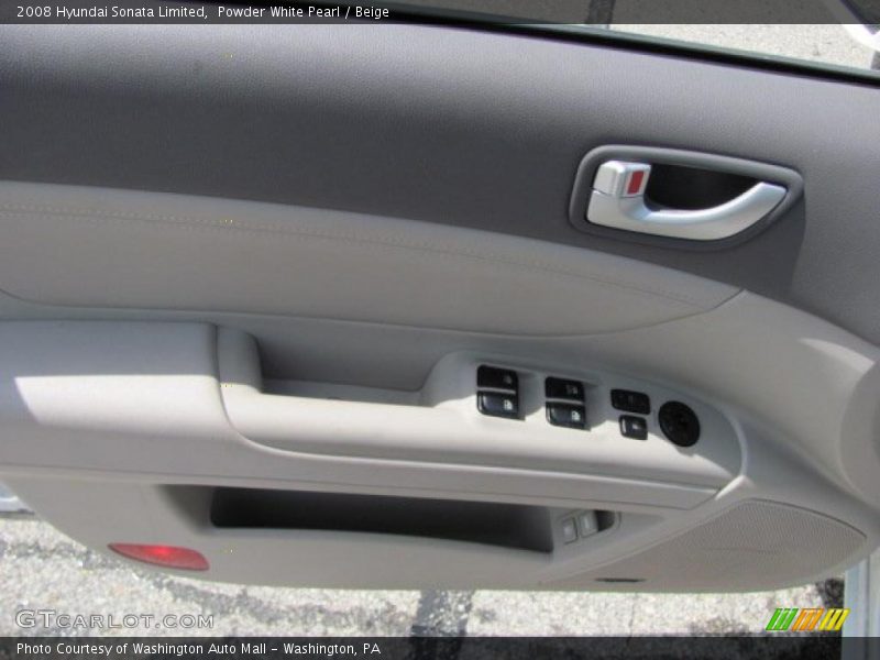 Powder White Pearl / Beige 2008 Hyundai Sonata Limited