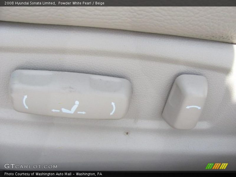 Powder White Pearl / Beige 2008 Hyundai Sonata Limited