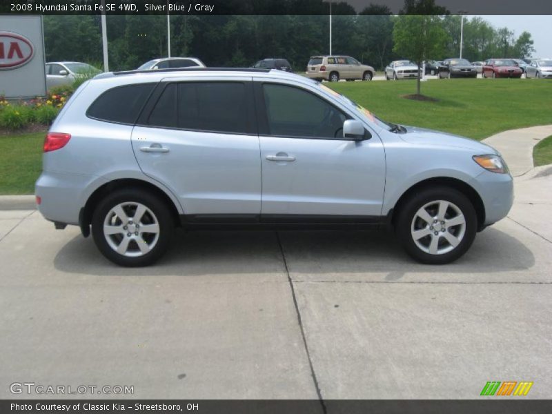 Silver Blue / Gray 2008 Hyundai Santa Fe SE 4WD