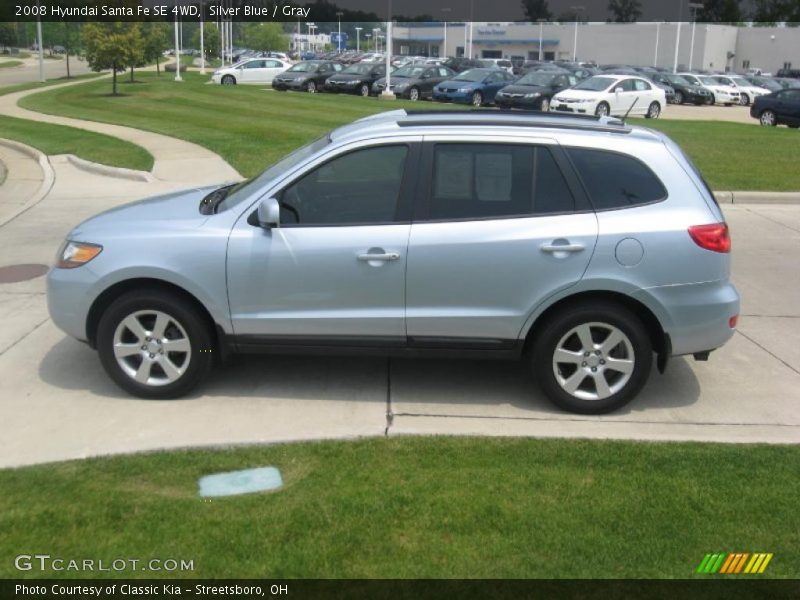 Silver Blue / Gray 2008 Hyundai Santa Fe SE 4WD