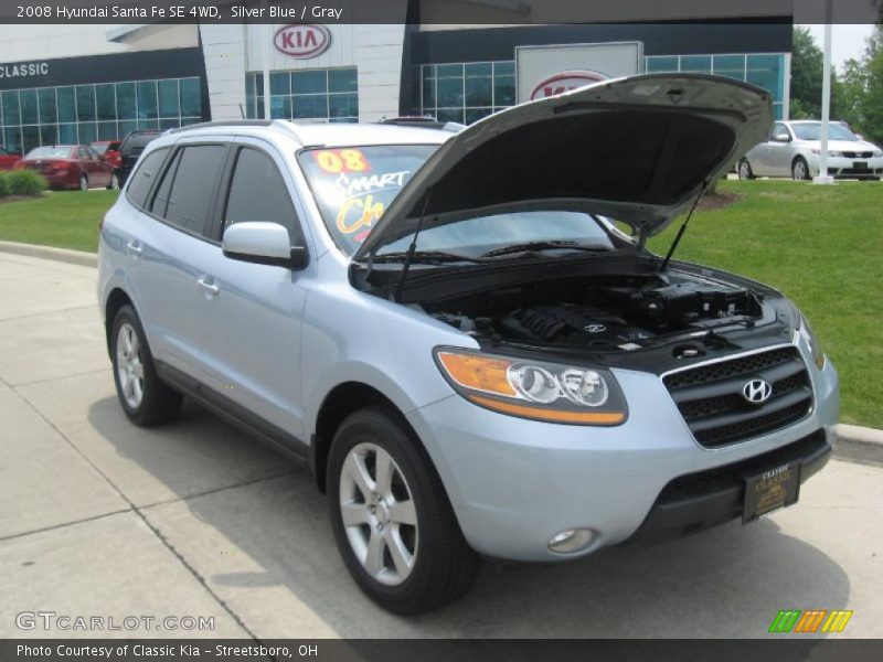 Silver Blue / Gray 2008 Hyundai Santa Fe SE 4WD
