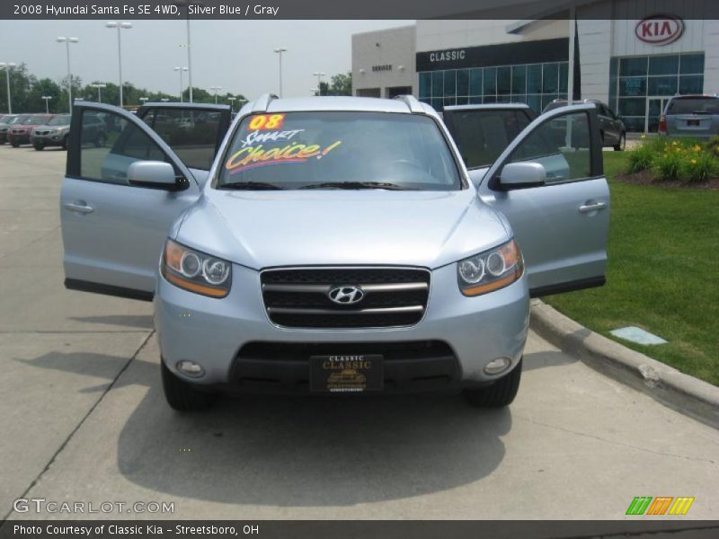 Silver Blue / Gray 2008 Hyundai Santa Fe SE 4WD