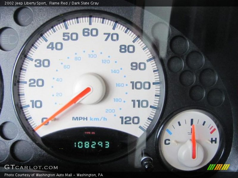 Flame Red / Dark Slate Gray 2002 Jeep Liberty Sport