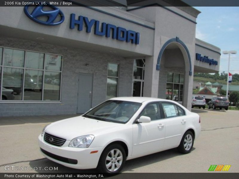 White / Beige 2006 Kia Optima LX V6