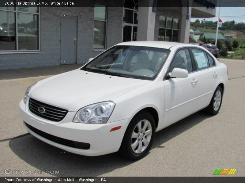 White / Beige 2006 Kia Optima LX V6