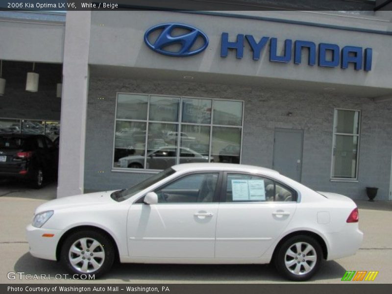 White / Beige 2006 Kia Optima LX V6