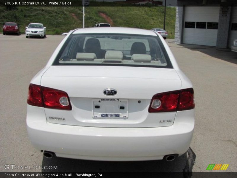 White / Beige 2006 Kia Optima LX V6