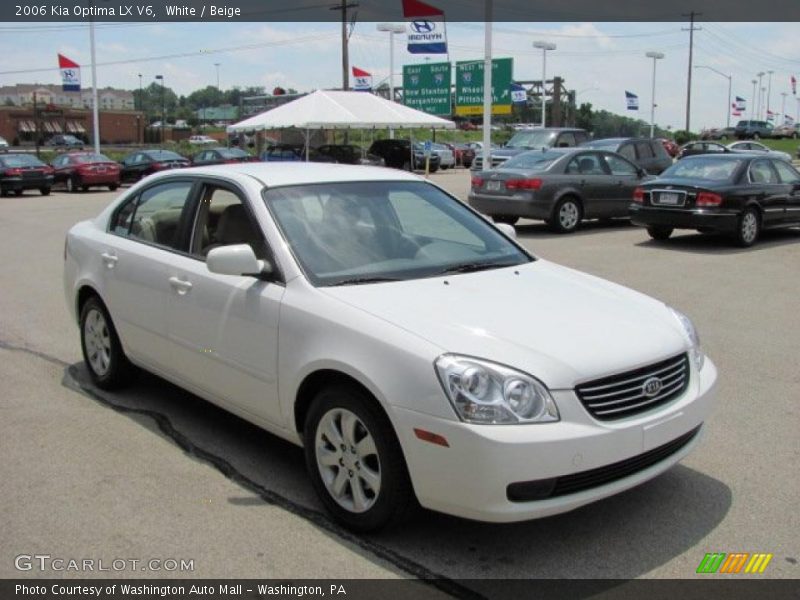 White / Beige 2006 Kia Optima LX V6