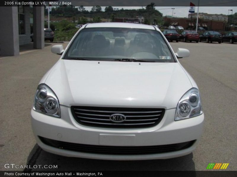 White / Beige 2006 Kia Optima LX V6