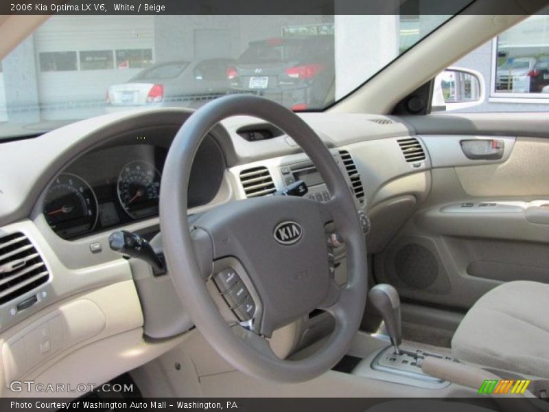 White / Beige 2006 Kia Optima LX V6