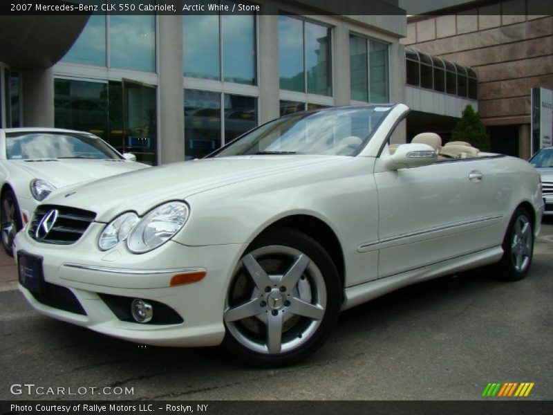 Arctic White / Stone 2007 Mercedes-Benz CLK 550 Cabriolet