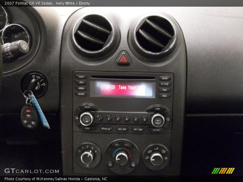 Ivory White / Ebony 2007 Pontiac G6 V6 Sedan