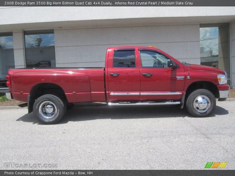 Inferno Red Crystal Pearl / Medium Slate Gray 2008 Dodge Ram 3500 Big Horn Edition Quad Cab 4x4 Dually