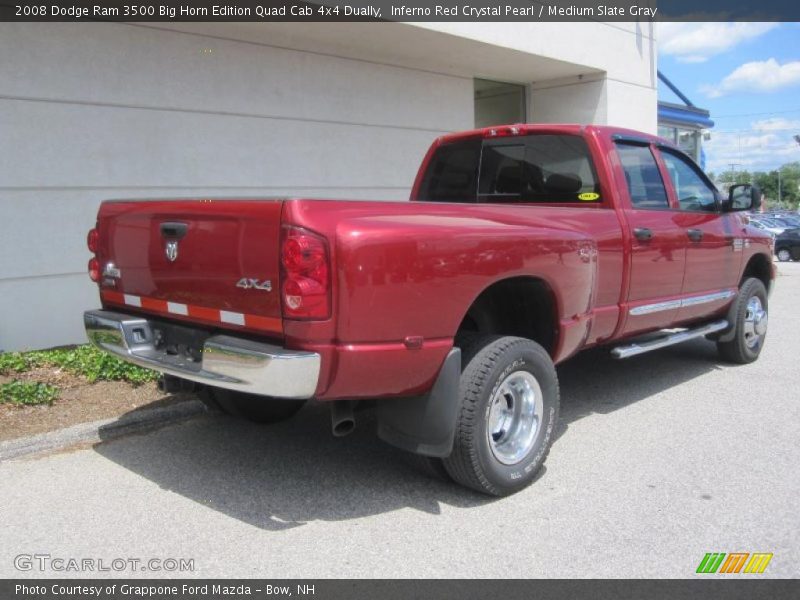 Inferno Red Crystal Pearl / Medium Slate Gray 2008 Dodge Ram 3500 Big Horn Edition Quad Cab 4x4 Dually