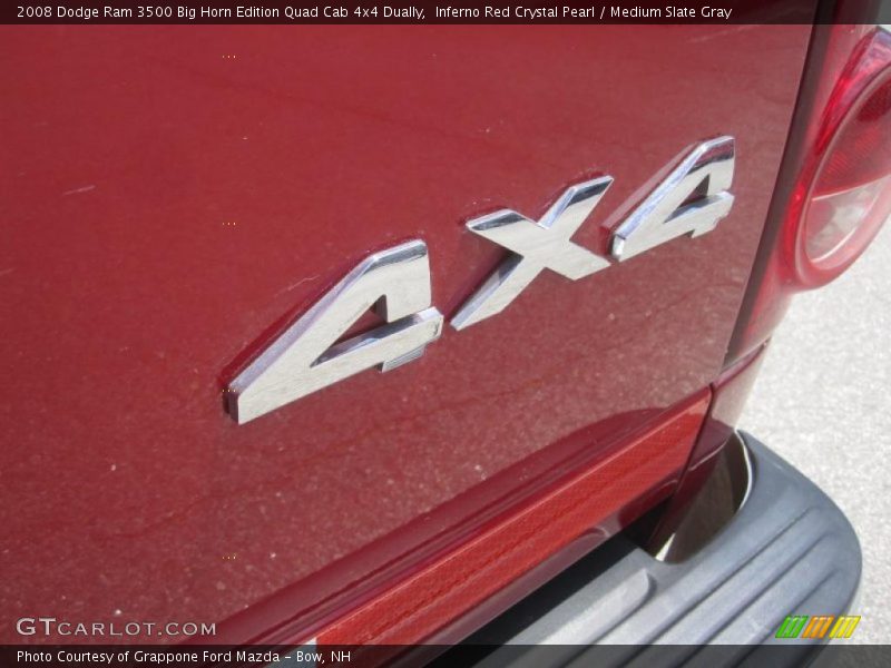 Inferno Red Crystal Pearl / Medium Slate Gray 2008 Dodge Ram 3500 Big Horn Edition Quad Cab 4x4 Dually