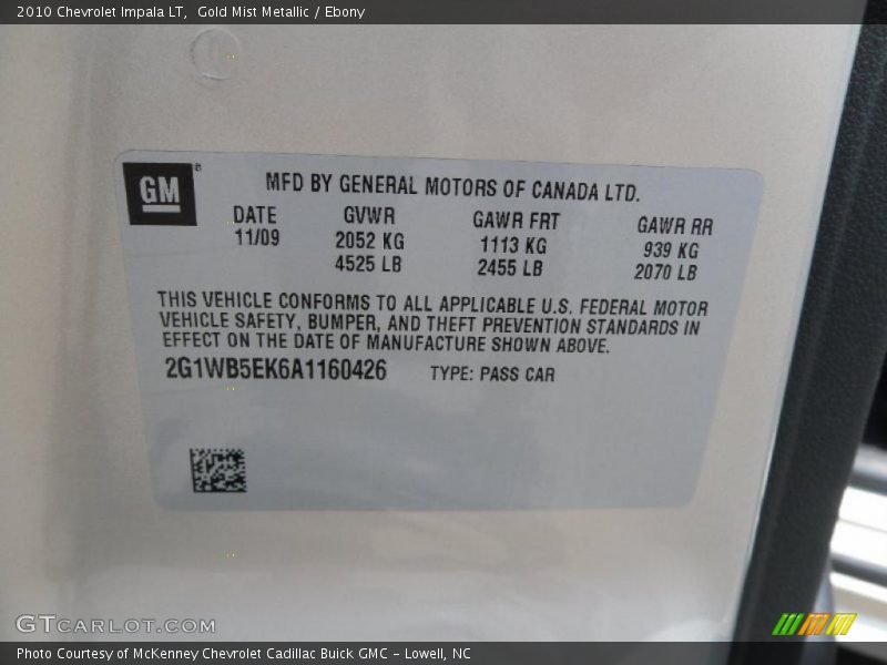 Gold Mist Metallic / Ebony 2010 Chevrolet Impala LT