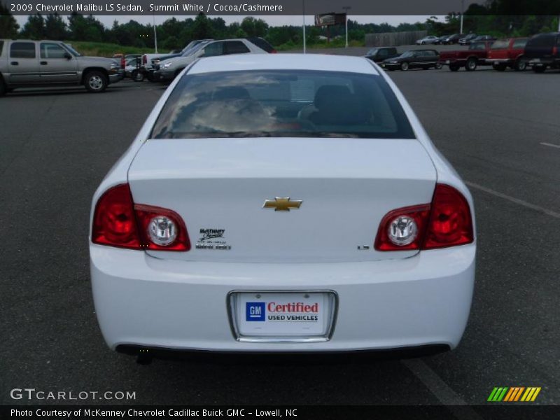 Summit White / Cocoa/Cashmere 2009 Chevrolet Malibu LS Sedan