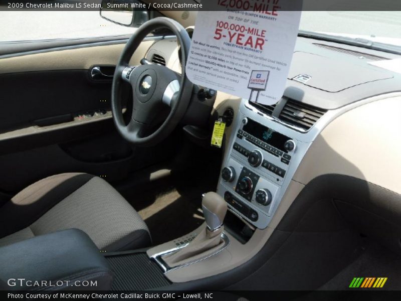 Summit White / Cocoa/Cashmere 2009 Chevrolet Malibu LS Sedan