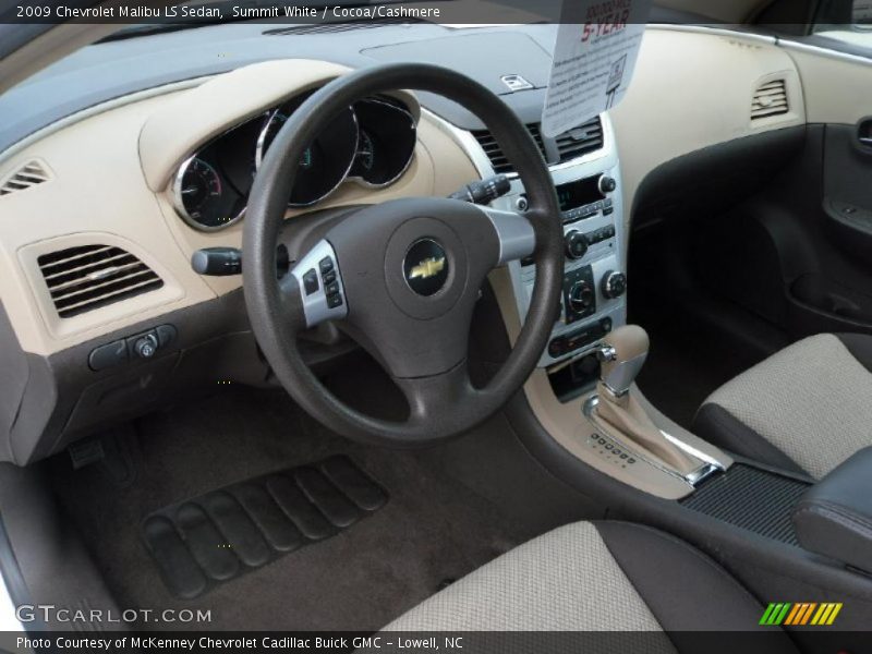 Summit White / Cocoa/Cashmere 2009 Chevrolet Malibu LS Sedan