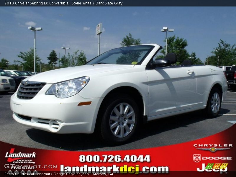 Stone White / Dark Slate Gray 2010 Chrysler Sebring LX Convertible