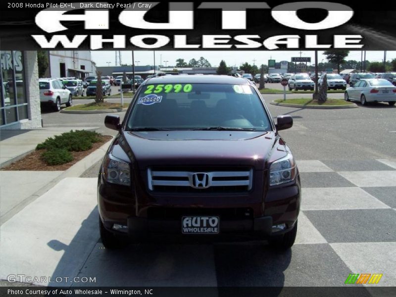 Dark Cherry Pearl / Gray 2008 Honda Pilot EX-L