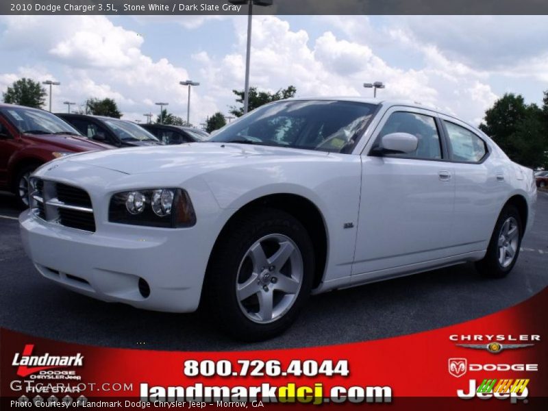 Stone White / Dark Slate Gray 2010 Dodge Charger 3.5L