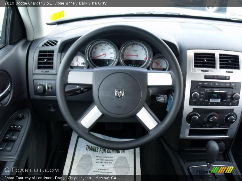 Stone White / Dark Slate Gray 2010 Dodge Charger 3.5L