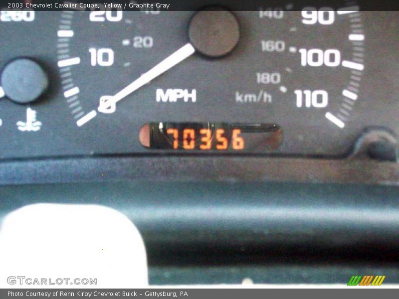Yellow / Graphite Gray 2003 Chevrolet Cavalier Coupe