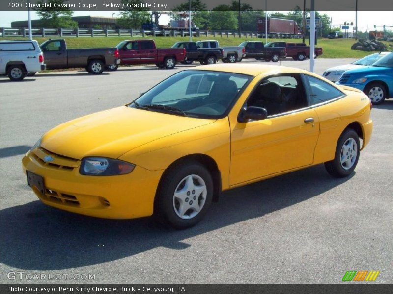 Yellow / Graphite Gray 2003 Chevrolet Cavalier Coupe