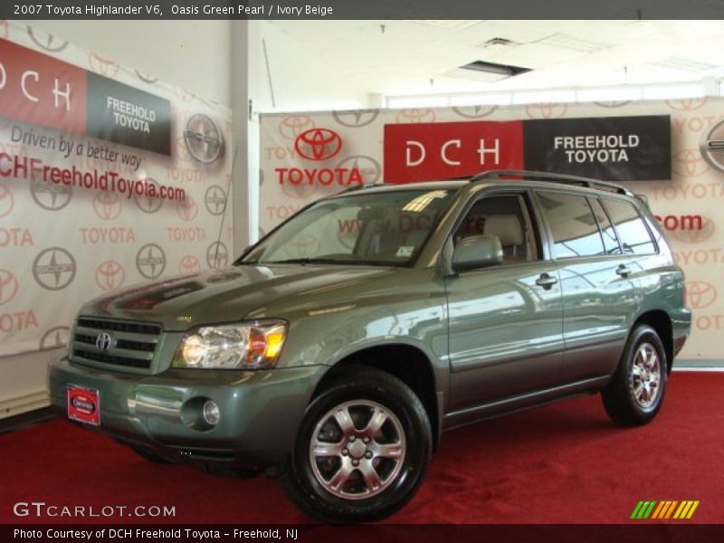 Oasis Green Pearl / Ivory Beige 2007 Toyota Highlander V6