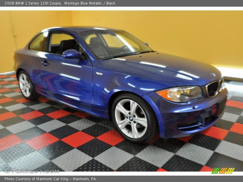 Montego Blue Metallic / Black 2008 BMW 1 Series 128i Coupe