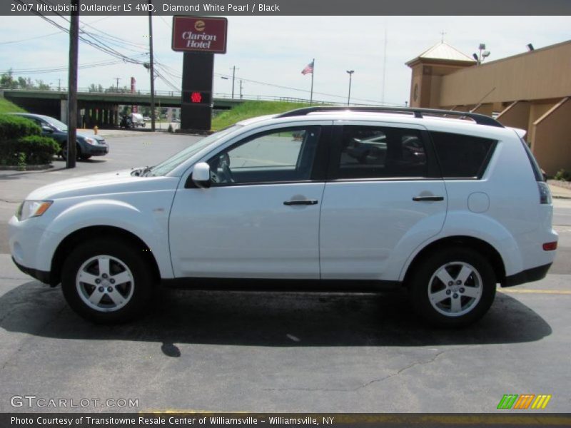 Diamond White Pearl / Black 2007 Mitsubishi Outlander LS 4WD