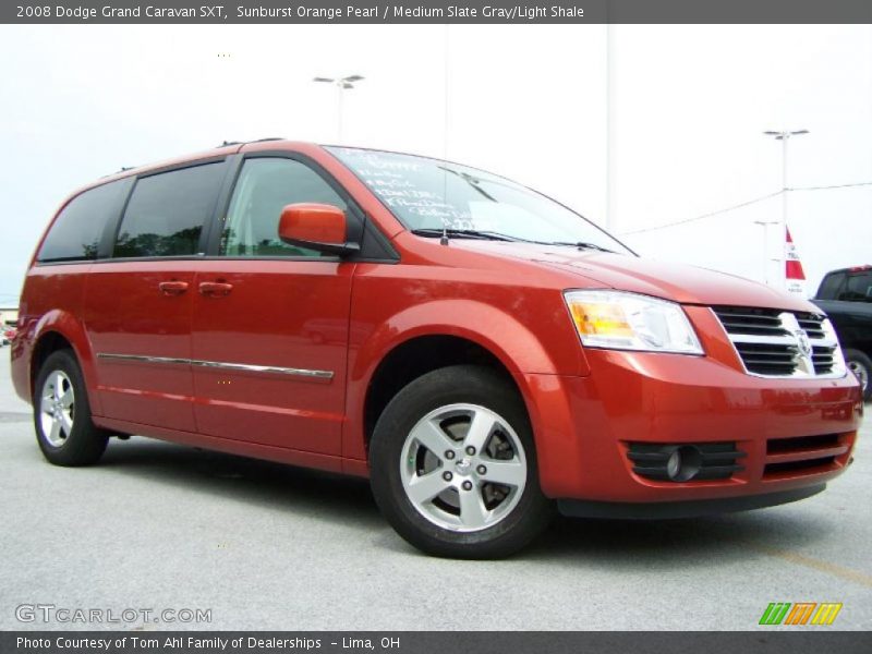 Sunburst Orange Pearl / Medium Slate Gray/Light Shale 2008 Dodge Grand Caravan SXT