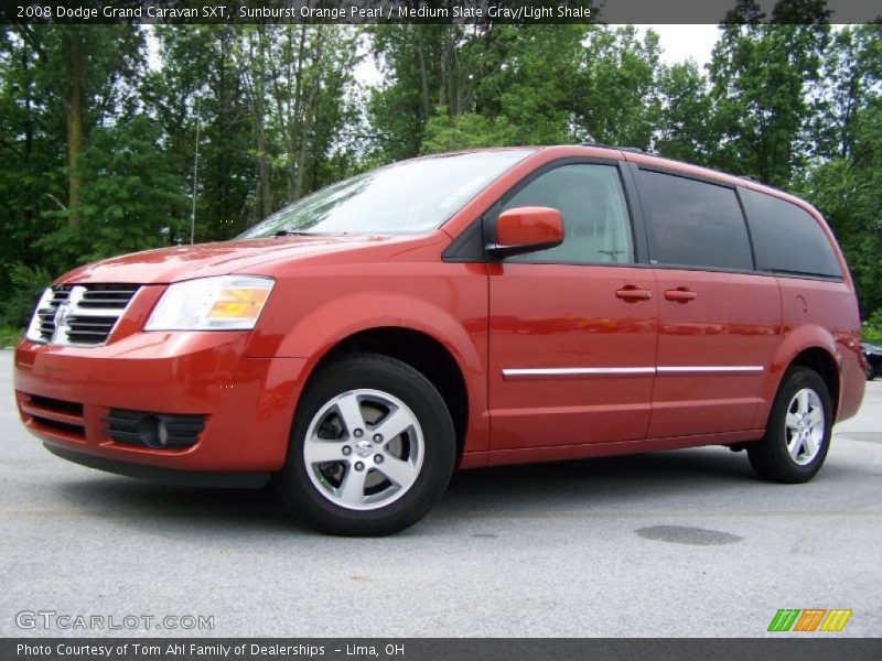 Sunburst Orange Pearl / Medium Slate Gray/Light Shale 2008 Dodge Grand Caravan SXT