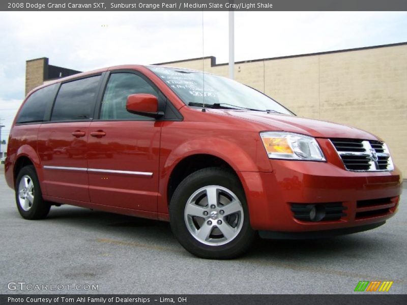 Sunburst Orange Pearl / Medium Slate Gray/Light Shale 2008 Dodge Grand Caravan SXT