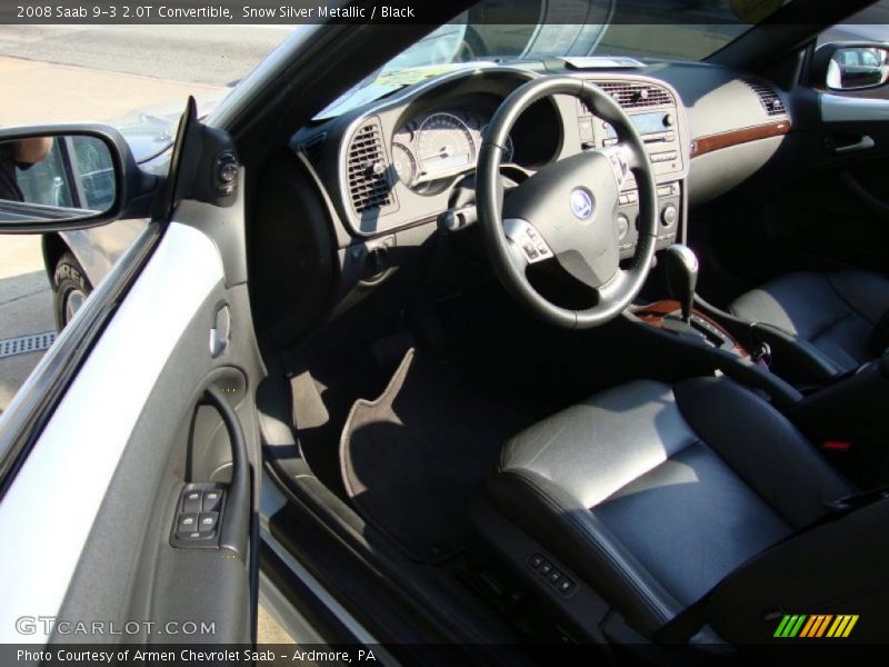 Snow Silver Metallic / Black 2008 Saab 9-3 2.0T Convertible