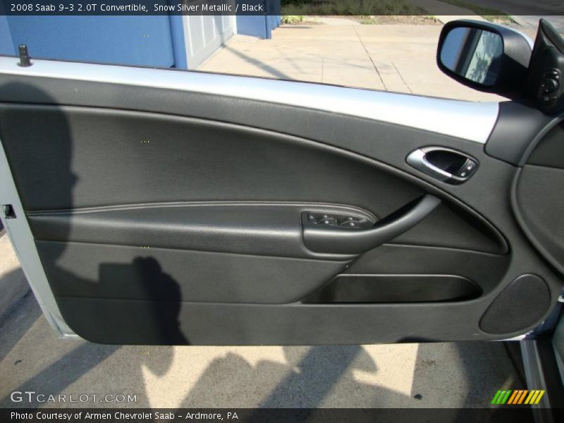 Snow Silver Metallic / Black 2008 Saab 9-3 2.0T Convertible