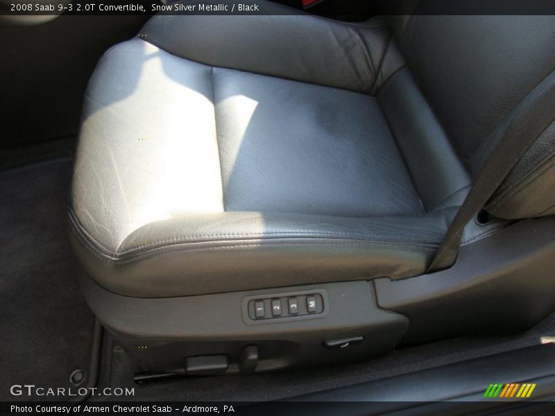 Snow Silver Metallic / Black 2008 Saab 9-3 2.0T Convertible